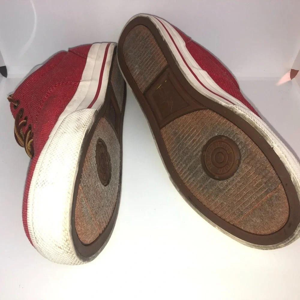 Polo Ralph Lauren Vaughn Men's Red Canvas Sneaker‎ Boat Shoes 9.5D